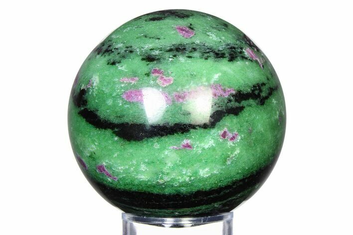 Polished Ruby Zoisite Sphere - Tanzania #315101